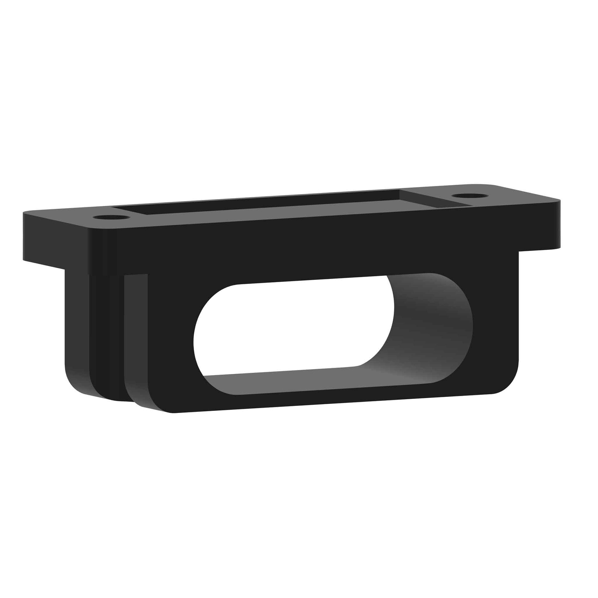 Angled product view of the StealthPods FX2 fixed laser shifter pod highlighting the contour and mounting geometry.
