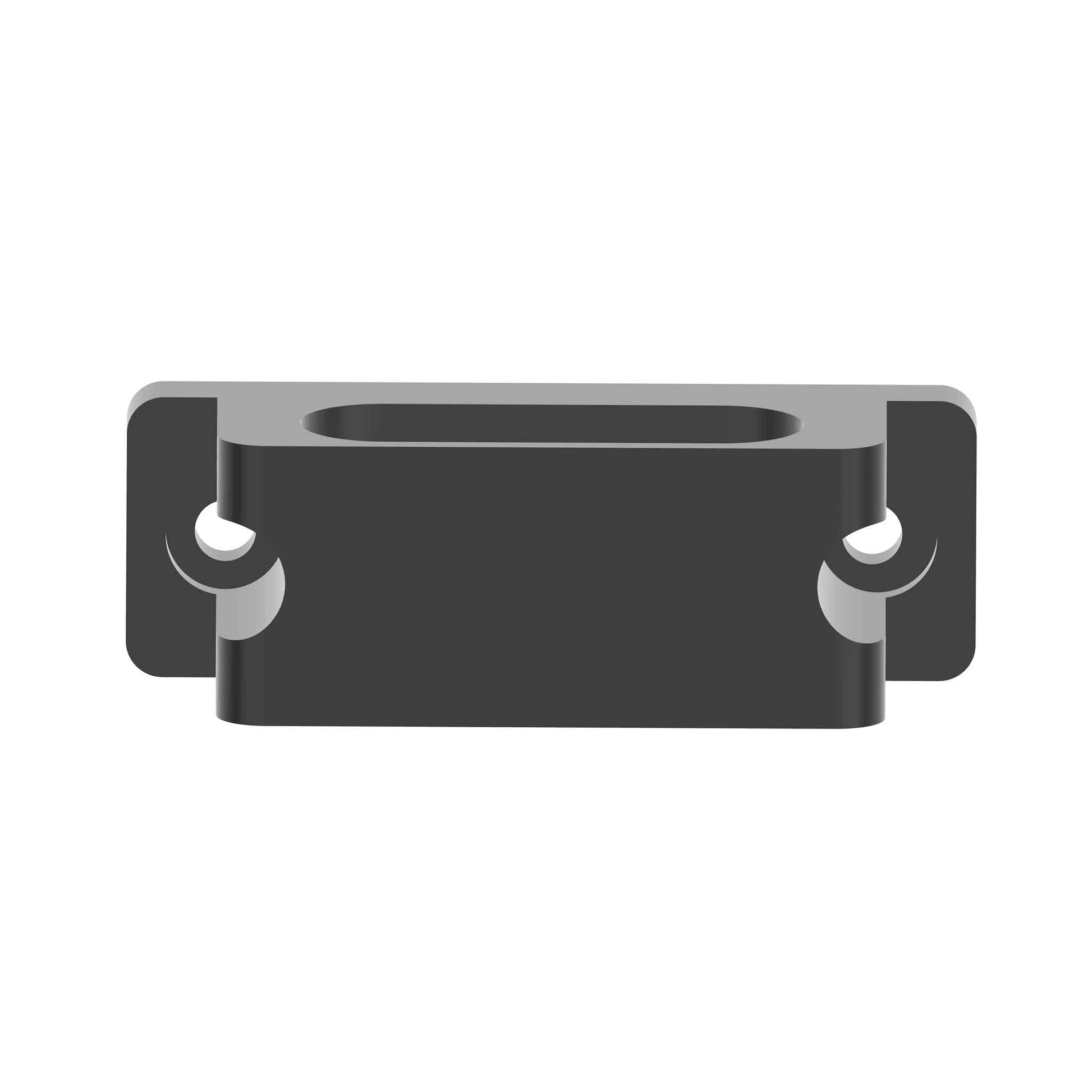 Angled bottom view of the StealthPods FX2 fixed laser shifter pod showing the lower housing geometry and mounting structure.
